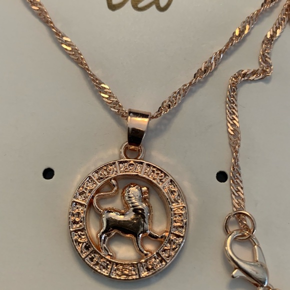 Leo Pendant on 19” Chain in Rose Gold - Picture 2 of 2